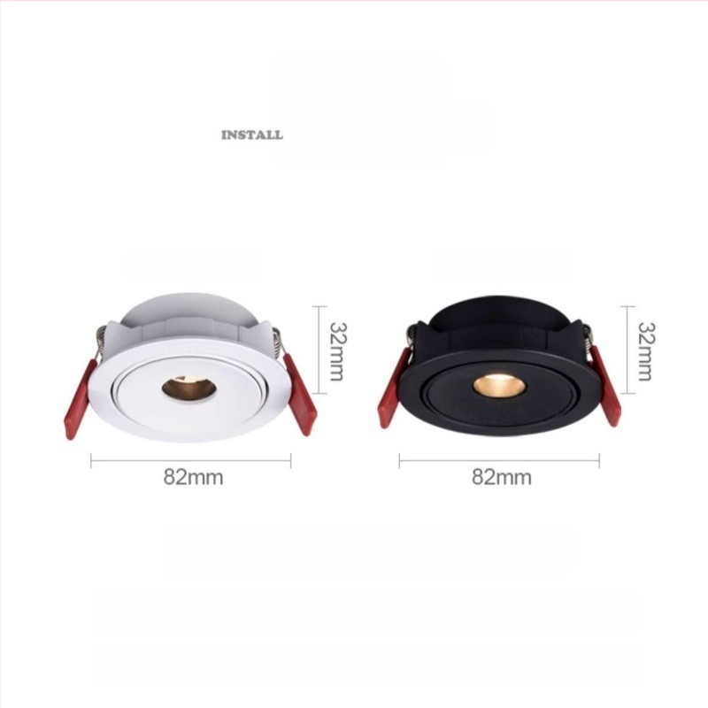 Seinasse paigaldatav COB spott LED 3W, ultraõhuke, kiirgusnurkade 3°/8°/15°, CRI ≥95, 220V