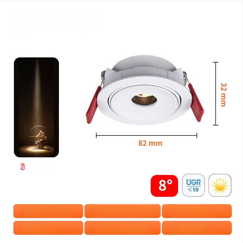Seinasse paigaldatav COB spott LED 3W, ultraõhuke, kiirgusnurkade 3°/8°/15°, CRI ≥95, 220V