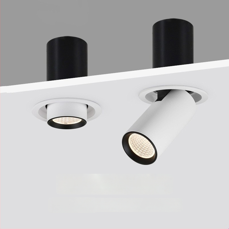 LED lubų spotas, įmontuojamas, reguliuojamas kampas, COB šviesos šaltinis, aliuminio korpusas, 220V, CRI ≥95