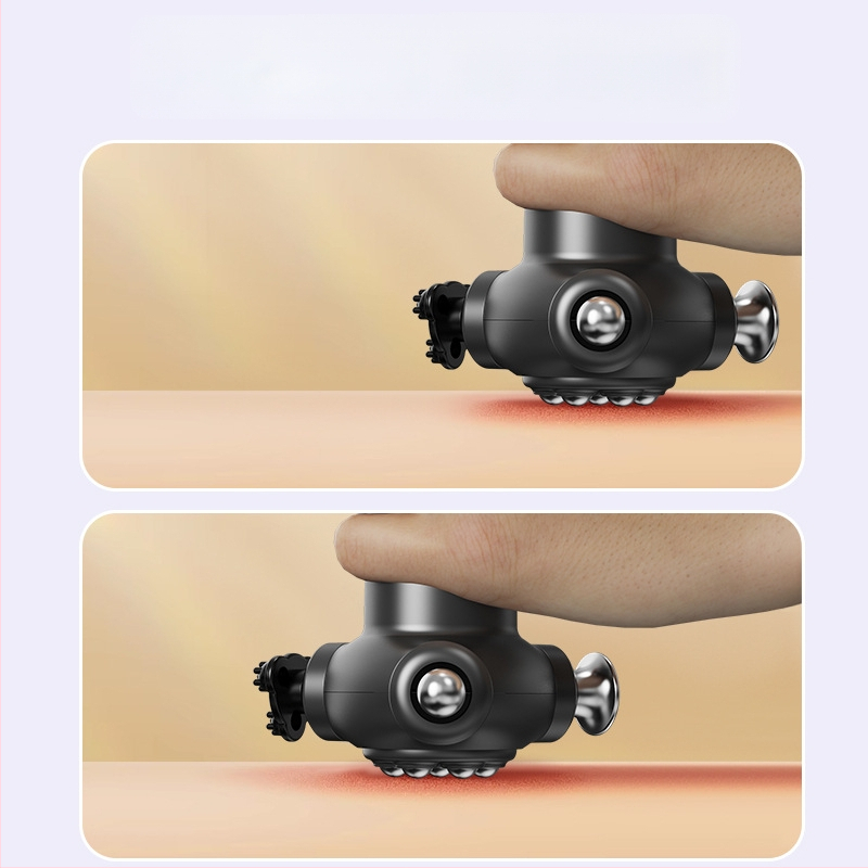 Profesionalus trijų galvų elektrinis masažuoklis – nešiojamas fascia masažuoklis atsipalaidavimui ir sportui, įmontuota baterija, 5 greičiai, veikimo laikas 1–3 val., 3 galvos