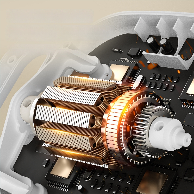 Šešių galvų fascijos masažuoklis su įmontuota baterija 2000–4000 mAh, veikimo laikas 6–8 valandos, daugiau nei 5 greičio režimai, tyliai veikia (<36 dB)