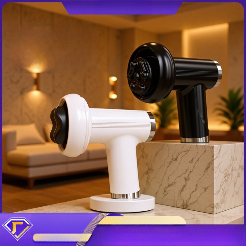 Pārnēsājams elektriskais fascia masāžas instruments ar 5 galviņām, 5+ ātrumi, iekšēja akumulatora jauda 1200-2000 mAh, zems trokšņa līmenis