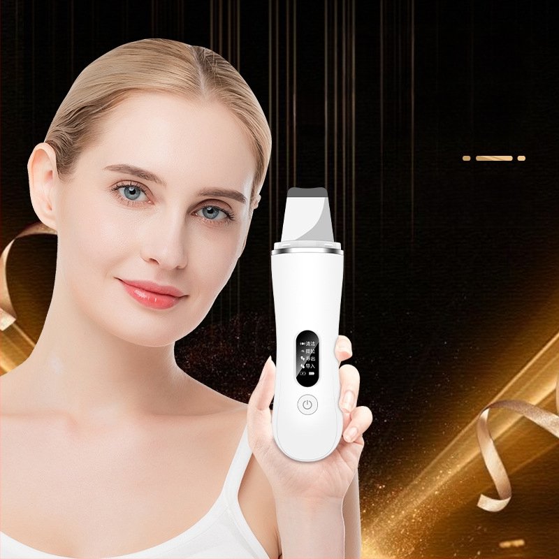 Ultragarsinis veido valymo įrenginys, šalinantis juodus inkštirus, balinimas ir jonų terapija, nešiojamas, įmontuota baterija 300–500mAh