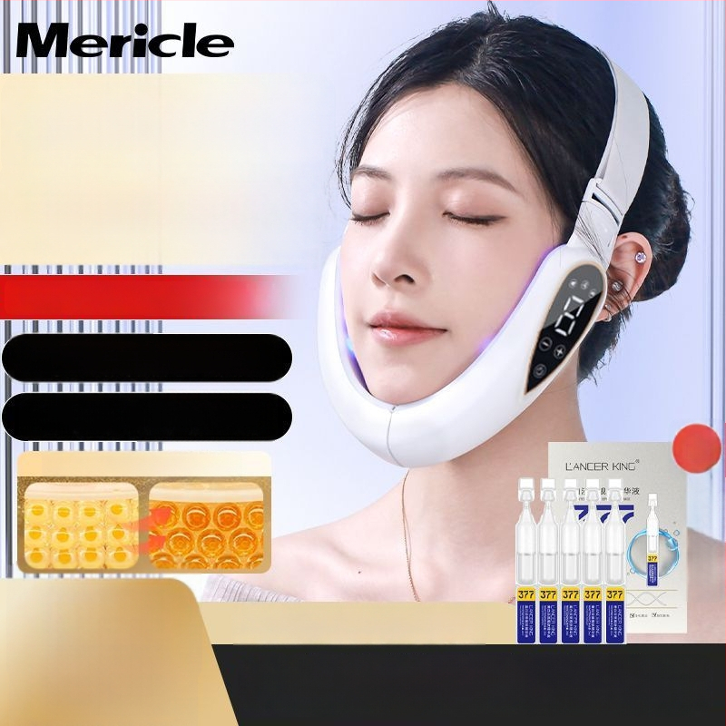 Näo vormimise seade EMS mikrovooluga, ultraheli ja värvilise valgusega, kaasaskantav, sisseehitatud 300–500 mAh aku