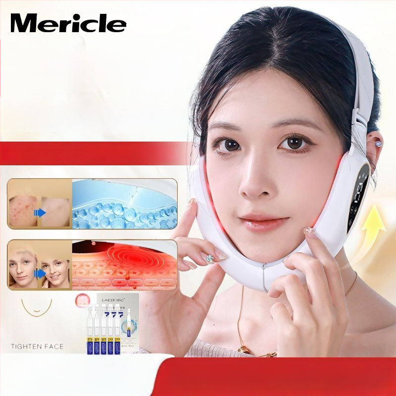 Näo vormimise seade EMS mikrovooluga, ultraheli ja värvilise valgusega, kaasaskantav, sisseehitatud 300–500 mAh aku