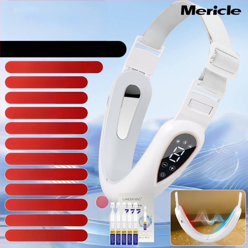 Näo vormimise seade EMS mikrovooluga, ultraheli ja värvilise valgusega, kaasaskantav, sisseehitatud 300–500 mAh aku