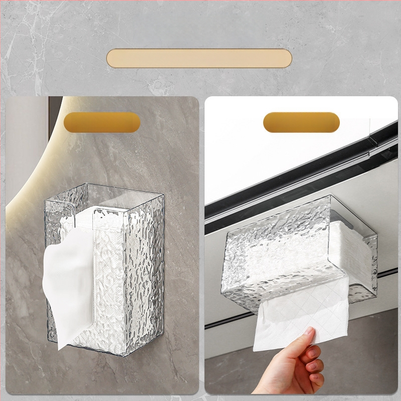 Sieninė servetėlių dėžutė su ledo rašto modeliu – PET medžiaga, atspari vandeniui, daugiafunkcinė, tinkama svetainei ir voniai