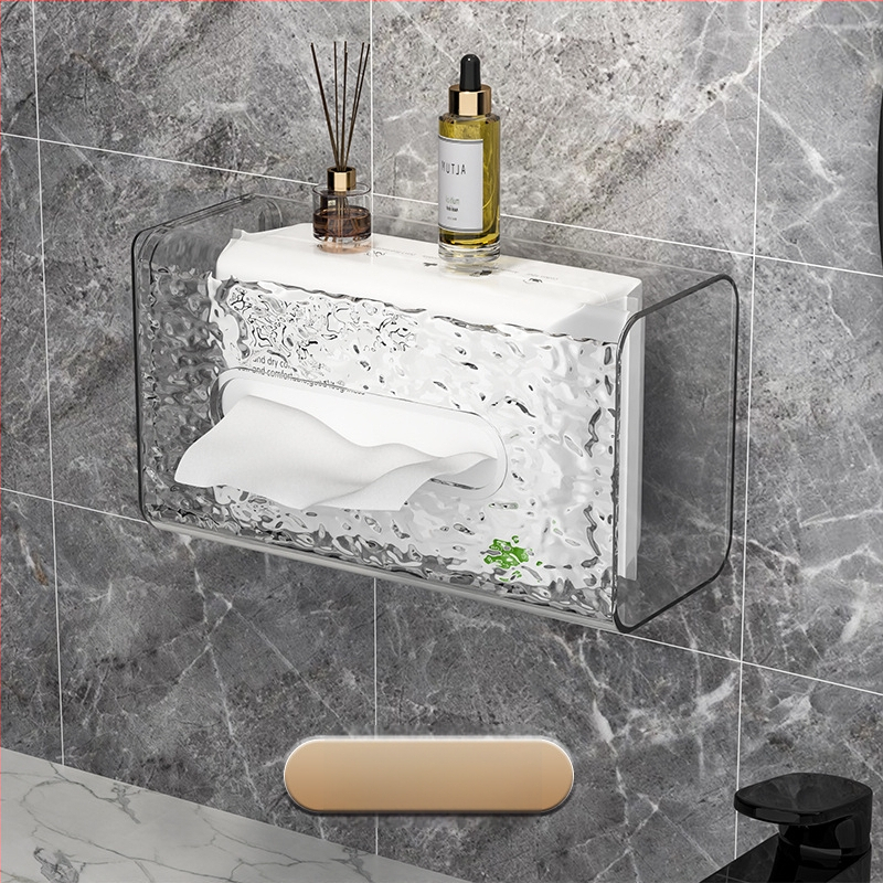Seininei nosinių dėžutė su ledinio rašto dizainu, iš plastiko, vonios kambariui, lengvas prabangos stilius, daugiafunkcinė