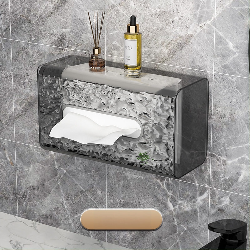 Seininei nosinių dėžutė su ledinio rašto dizainu, iš plastiko, vonios kambariui, lengvas prabangos stilius, daugiafunkcinė
