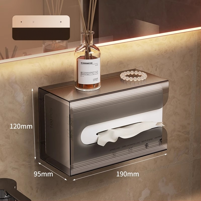 Sieninė servetėlių dėžutė, plastikinė, daugiafunkcinė, šiuolaikiškas minimalistinis dizainas