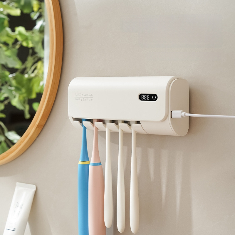 Dantų šepetėlių sterilizatorius - sieninis, UV sterilizacija, USB įkrovimas, modelis Ra-608, dezinfekcijos laikas 5–60 min