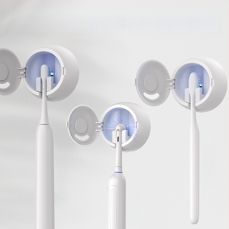 Dantų šepetėlių sterilizatorius, sieninis tvirtinimas, USB įkrovimas, UVC sterilizavimas, 2 minučių ciklas, ABS