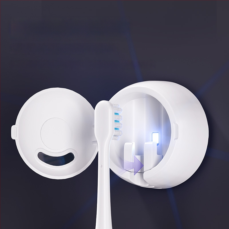 Dantų šepetėlių sterilizatorius, sieninis tvirtinimas, USB įkrovimas, UVC sterilizavimas, 2 minučių ciklas, ABS