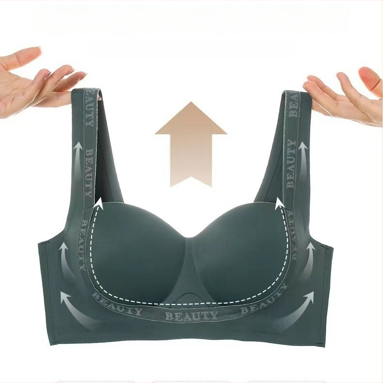Be siūlių push-up liemenėlė mažoms krūtims, be vielos, 3/4 puodeliai, kvėpuojantis nailonas, patogus