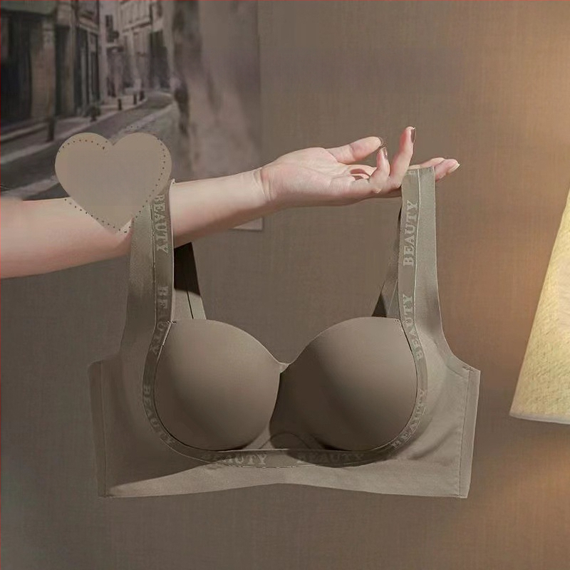 Be siūlių push-up liemenėlė mažoms krūtims, be vielos, 3/4 puodeliai, kvėpuojantis nailonas, patogus