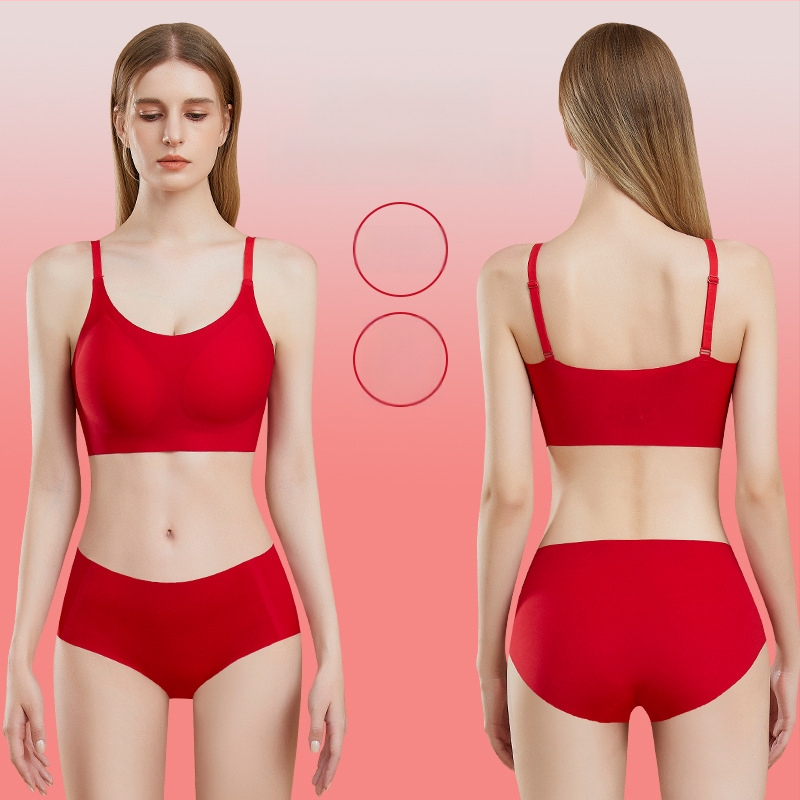 Õmblusteta traadita rinnahoidja komplekt putuvormidega kaussidega, hingav, Push-Up