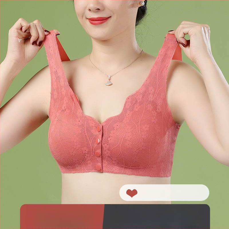 Belaidė liemenėlė su priekinio užsegimo ir nėriniais, liemenėlės stiliaus vest, 3/4 kaušelis, vidutinio formavimo, nailono audinys