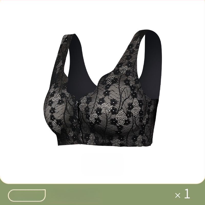 Belaidė liemenėlė su priekinio užsegimo ir nėriniais, liemenėlės stiliaus vest, 3/4 kaušelis, vidutinio formavimo, nailono audinys