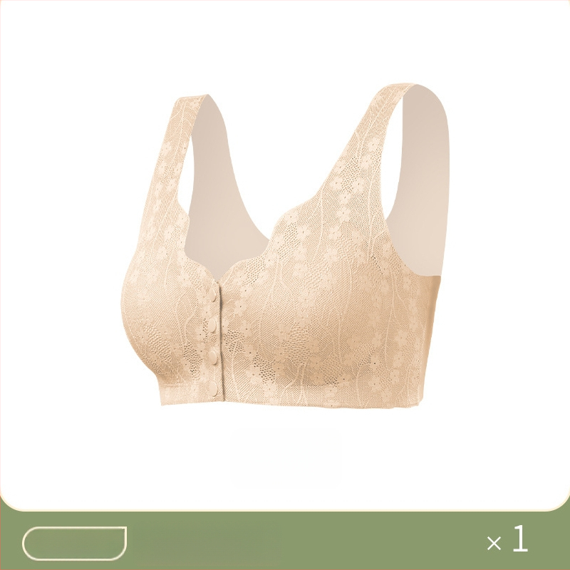 Belaidė liemenėlė su priekinio užsegimo ir nėriniais, liemenėlės stiliaus vest, 3/4 kaušelis, vidutinio formavimo, nailono audinys