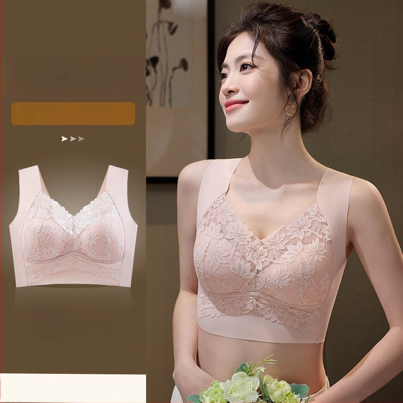 Nėriniu bešiu liemenėlė, nugaros vest stiliuje, be vielos, parama ir nugaros formavimas