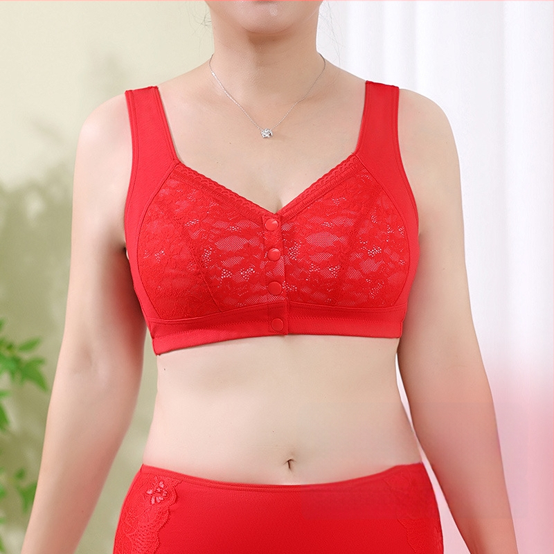 Dviejų dalių moterų apatinių komplektas: liemenėlė su priekinio užsegimo, be plieno žiedų, pilni puodeliai, fiksuoti dvigubi petnešos, medvilnės mišinio audinys.