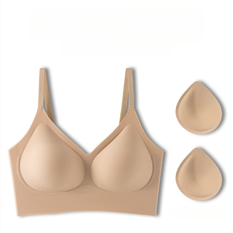 Nematoma siuvinėjimo liemenėlė mažoms krūtims — pakėlimas, prieš nusileidimą, šoninės formavimas, 3/4 taurė, be vielos, fiksuotos dvigubos petnešėlės