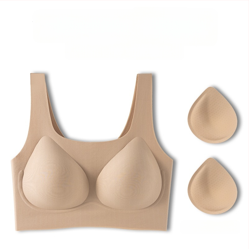 Nematoma siuvinėjimo liemenėlė mažoms krūtims — pakėlimas, prieš nusileidimą, šoninės formavimas, 3/4 taurė, be vielos, fiksuotos dvigubos petnešėlės