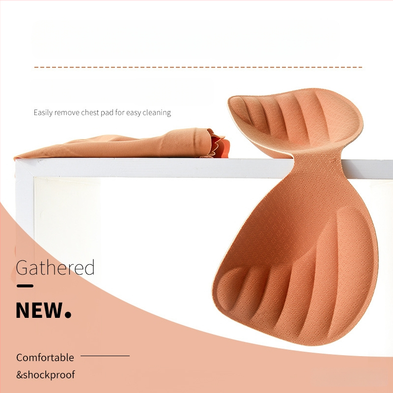 Õmblusteta sportrinnahoidja täis kaussidega ja õhukeste vormitud kaussidega, fikseeritud kahepõlged, hingav Nylon-Spandex