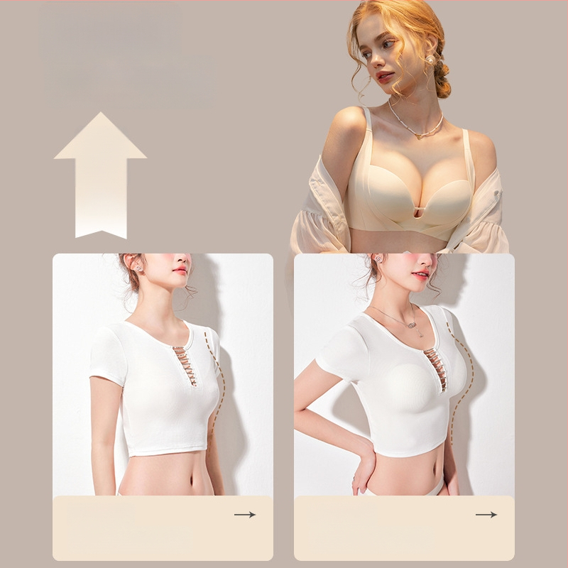 Moteriška nailoninė liemenėlė su pakėlimo efektu, be siūlių, vidutiniškai formuojama kaušeliu, diskreti parama