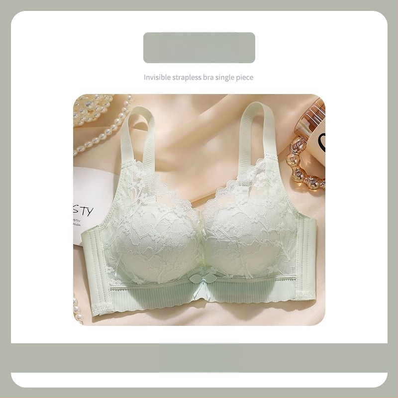 Moterų nėrinių liemenėlė, 3/4 taurė, viršutinė plona ir apatinė storesnė forma, fiksuoti dvigubi dirželiai, užsegimas su keturiais užsegimais