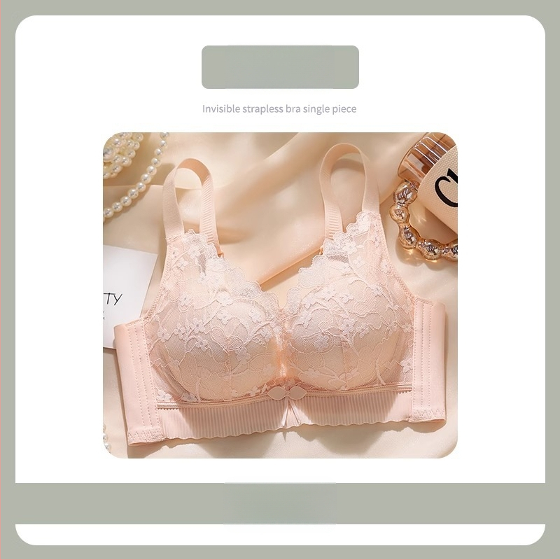 Moterų nėrinių liemenėlė, 3/4 taurė, viršutinė plona ir apatinė storesnė forma, fiksuoti dvigubi dirželiai, užsegimas su keturiais užsegimais