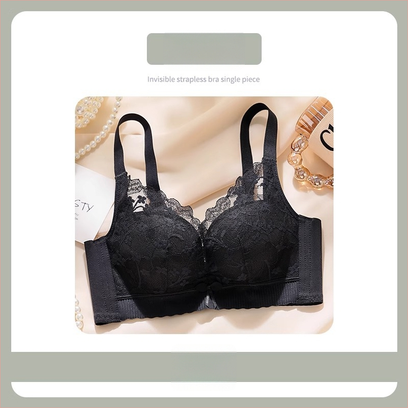 Moterų nėrinių liemenėlė, 3/4 taurė, viršutinė plona ir apatinė storesnė forma, fiksuoti dvigubi dirželiai, užsegimas su keturiais užsegimais