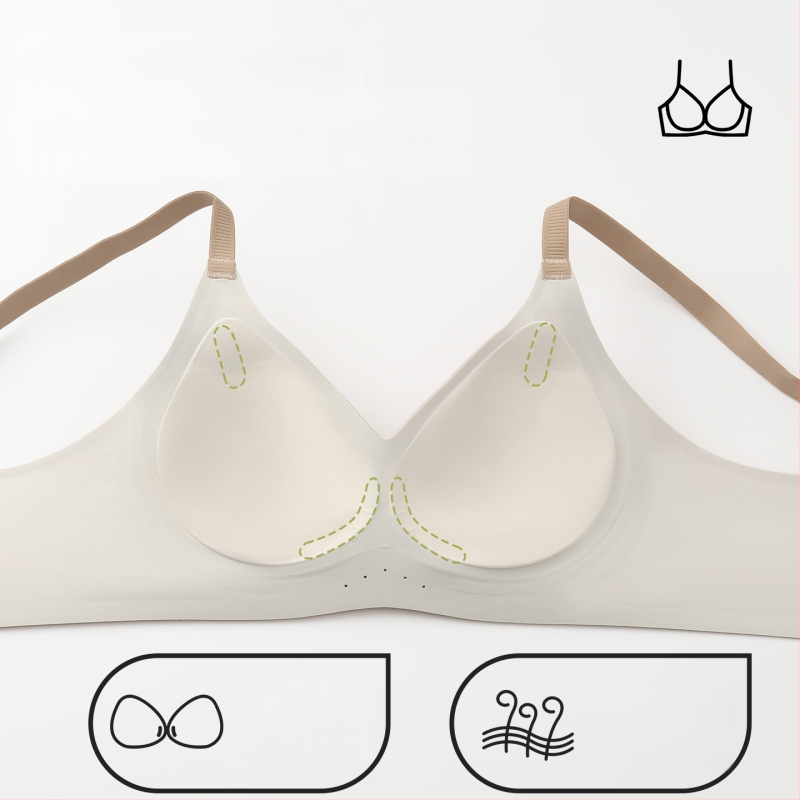 Be siūlių push-up liemenėlė, 3/4 puodeliai, plonos formuojamos kaušelių, belaidė, fiksuotos petnešos