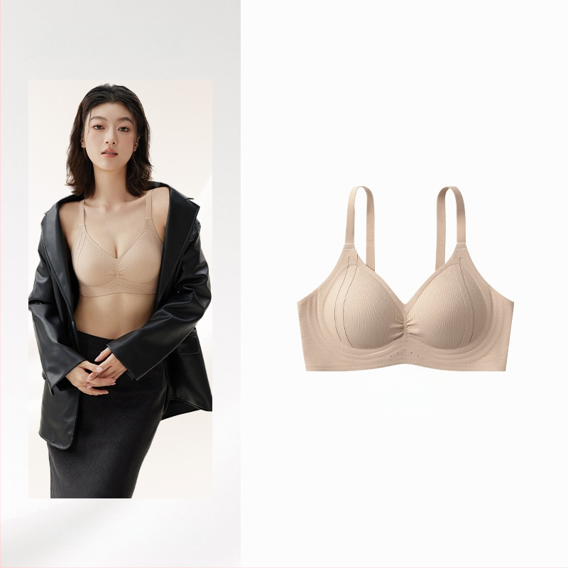 Be siūlių push-up liemenėlė, 3/4 puodeliai, plonos formuojamos kaušelių, belaidė, fiksuotos petnešos