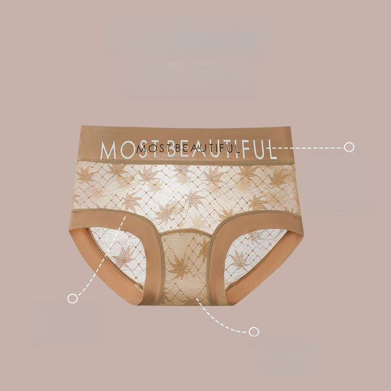 Naiste pitsilised aluspüksid keskmise kõrgusega taljega, tuharate tõstmine, hingavad, kiiresti kuivad, jacquard kangas, lillemustr