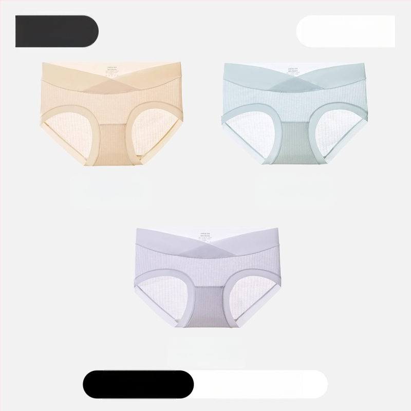 Nėščiųjų apatiniai iš modal audinio, medvilninė įdaila tarp kirkšnių, pilvo palaikymas, ribinis mezgimas, žemas juosmuo