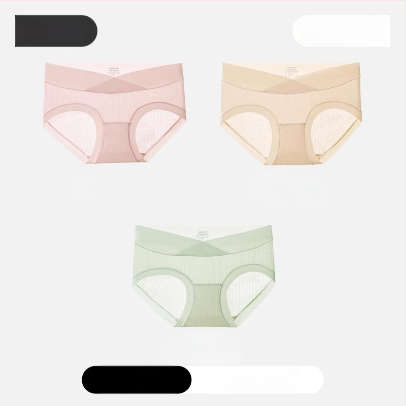 Nėščiųjų apatiniai iš modal audinio, medvilninė įdaila tarp kirkšnių, pilvo palaikymas, ribinis mezgimas, žemas juosmuo