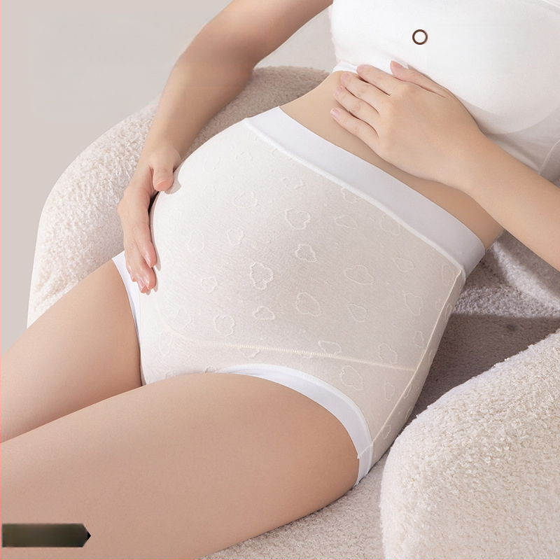 Nėščiųjų apatinių drabužių jacquard medvilnė, aukštas liemuo, pilvo parama, 100% medvilnė intarpas kirkšnyje, visoms sezonoms