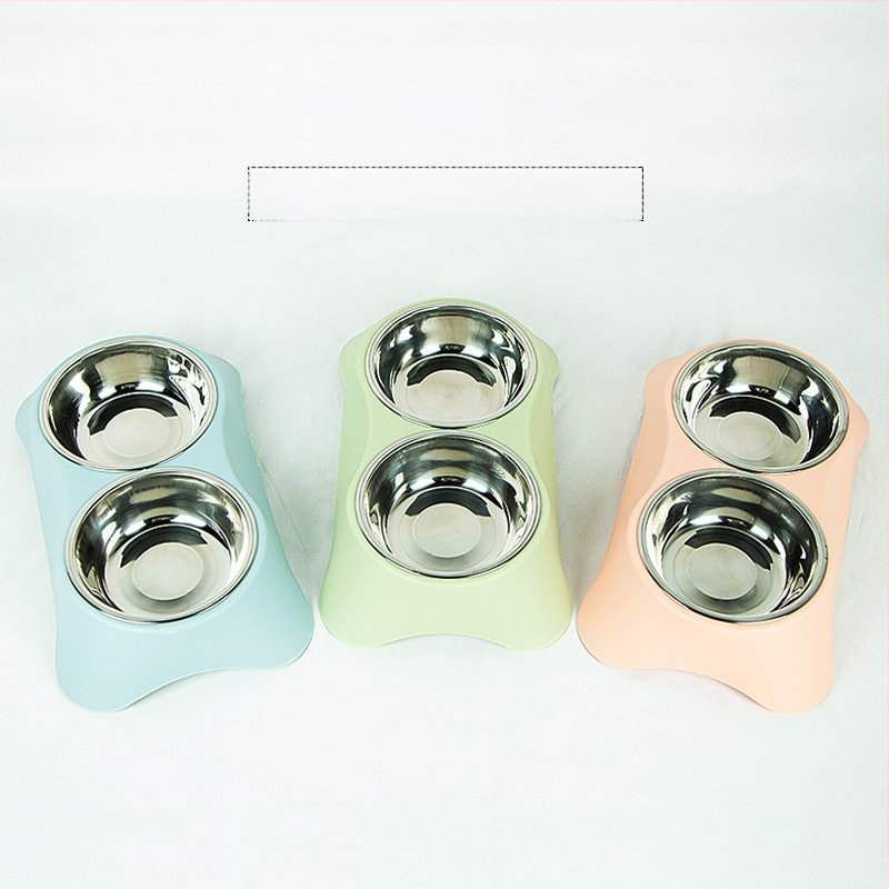 Dvigubas dubuo lemmikliams iš nerūdijančio plieno, integruotas dizainas, nepralaidus, tinka katėms ir šunims