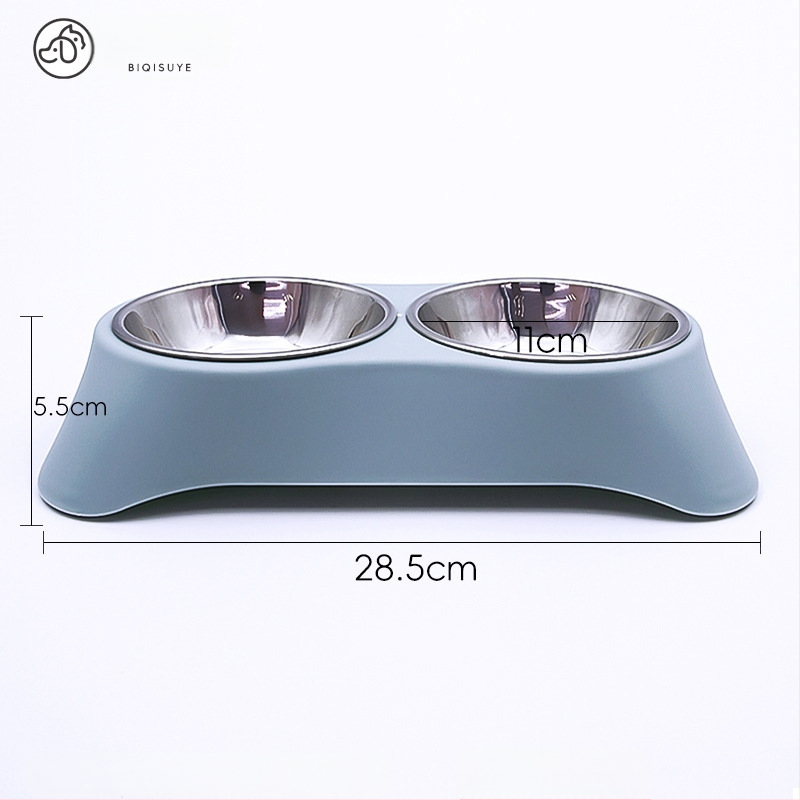 Dvigubas dubuo lemmikliams iš nerūdijančio plieno, integruotas dizainas, nepralaidus, tinka katėms ir šunims