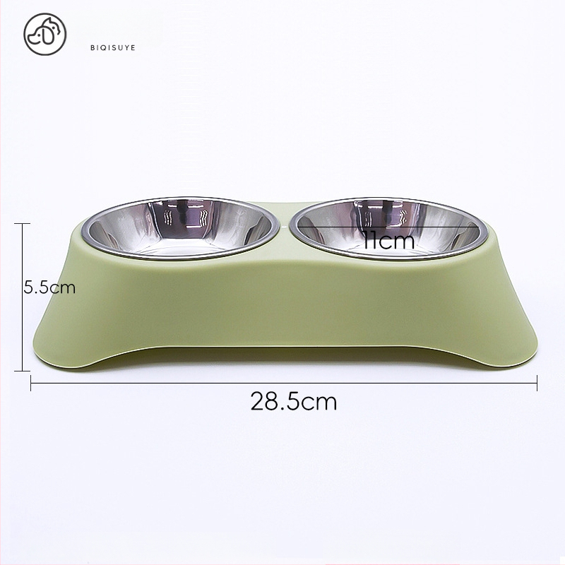 Dvigubas dubuo lemmikliams iš nerūdijančio plieno, integruotas dizainas, nepralaidus, tinka katėms ir šunims