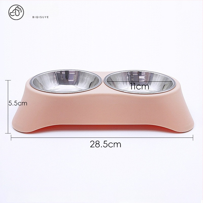 Dvigubas dubuo lemmikliams iš nerūdijančio plieno, integruotas dizainas, nepralaidus, tinka katėms ir šunims