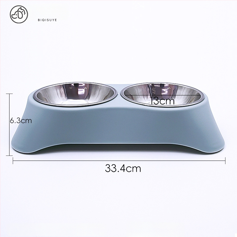 Dvigubas dubuo lemmikliams iš nerūdijančio plieno, integruotas dizainas, nepralaidus, tinka katėms ir šunims