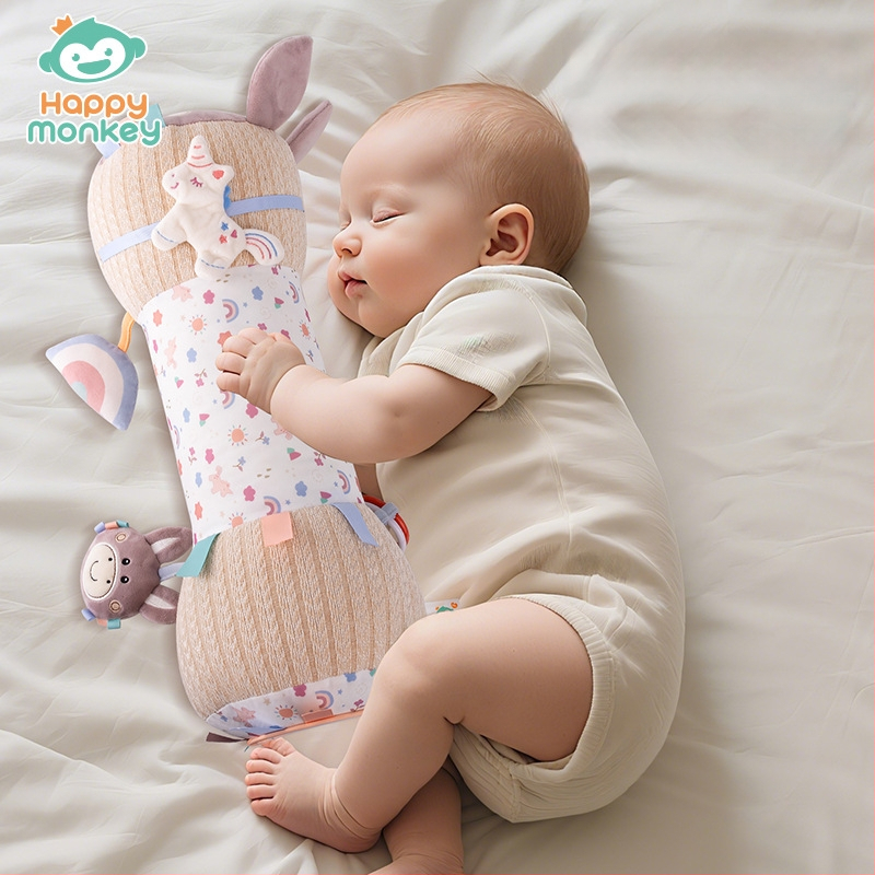 Švelni pliušiniai kūdikio pagalvėlė: palaiko galvą, skirta laikui ant pilvo ir pratimams ropoti (0–2 metų)