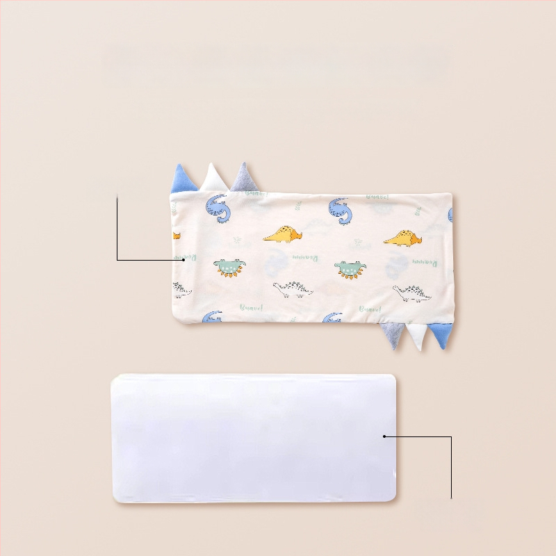 Vaikų pagalvė, stačiakampė, bambuko pluošto ir medvilnės branduolys, žemas profilis 1–5 cm, animacinio stiliaus