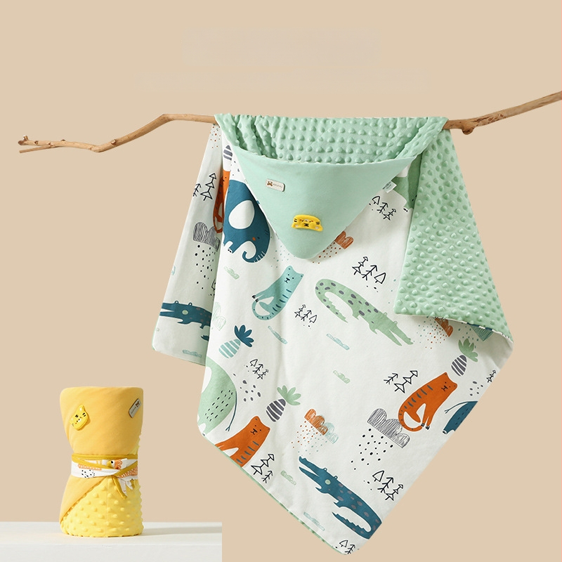 Naujagimiams pledas iš 100% medvilnės, žieminis sezonas, paprastas dizainas, svoris mažiau nei 0,5 kg