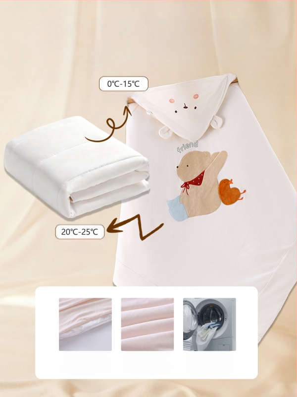 Beebi mähkimis tekk, üle 95% puuvill, täidis 30% puuvill 70% polüester, karikatuuride muster, sobib kevadeks, sügiseks ja talveks, beebidele 0–12 kuud