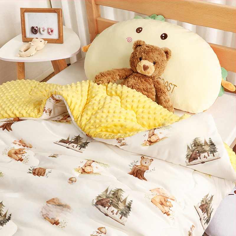 Kūdikių pledas su megztu medvilniniu audiniu ir Poliesterio įdaru, animacinio stiliaus, pavasaris–ruduo, tinkamas iki 6 metų amžiaus, svoris 0,55–1,0 kg