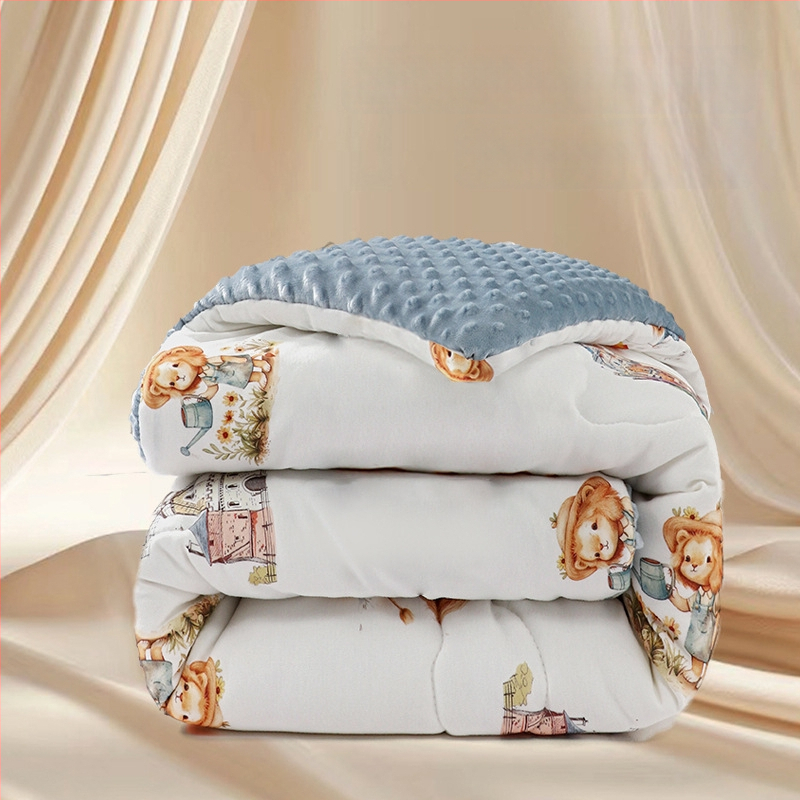 Kūdikių pledas su megztu medvilniniu audiniu ir Poliesterio įdaru, animacinio stiliaus, pavasaris–ruduo, tinkamas iki 6 metų amžiaus, svoris 0,55–1,0 kg