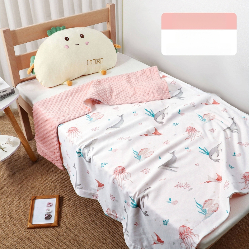 Kūdikių pledas su megztu medvilniniu audiniu ir Poliesterio įdaru, animacinio stiliaus, pavasaris–ruduo, tinkamas iki 6 metų amžiaus, svoris 0,55–1,0 kg